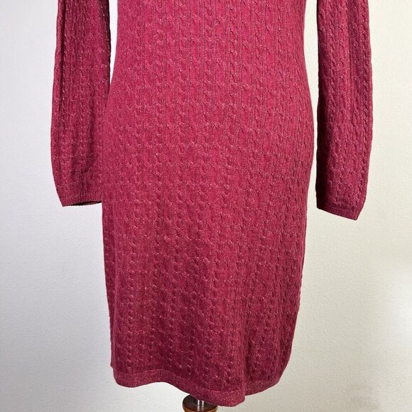 Abercrombie and Fitch Knit Longsleeve Dress Women's Medium Red Valentines Day - Picture 3 of 15